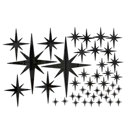 20/42pcs Star Mirror Wall Stickers – DIY Acrylic Waterproof Decals for Home & Kids’ Room Decor