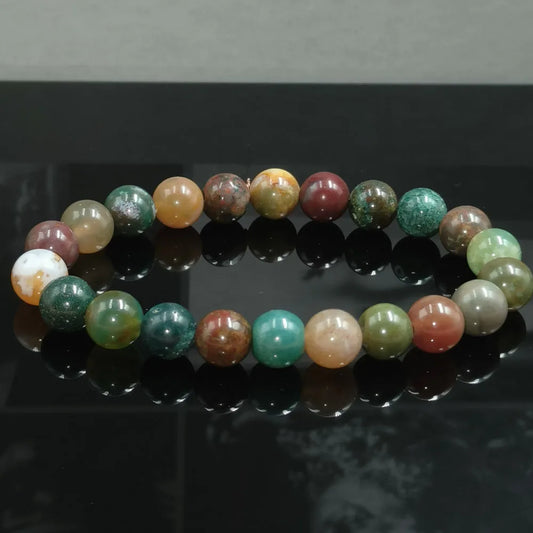 8MM Natural Epidote Zoisite Stone Bead Bracelet – Quartz, Lava & Tiger Eye Jewelry for Men & Women
